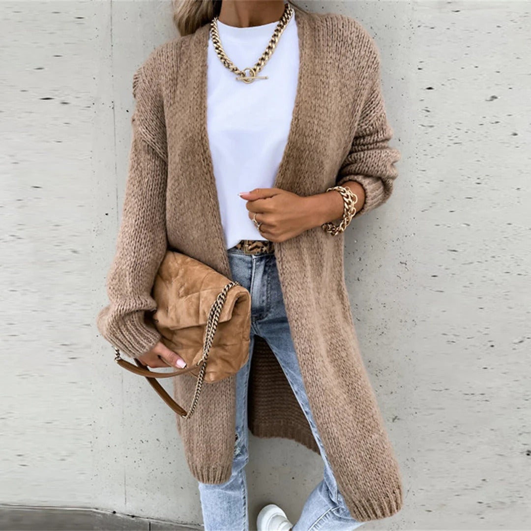 Longline Oversized Chunky Knit Cardigan for Women