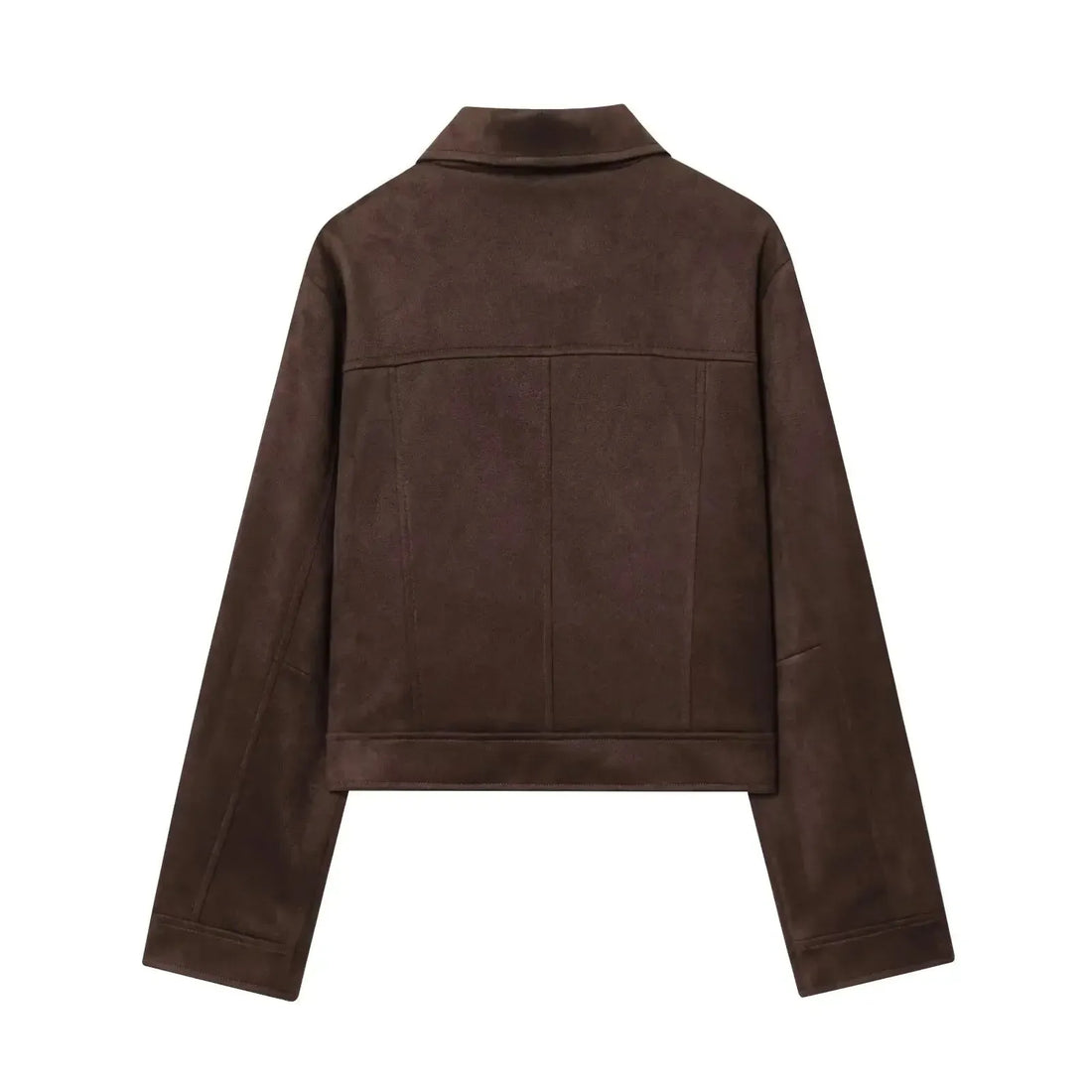 Faux Suede Collared Jacket for Women