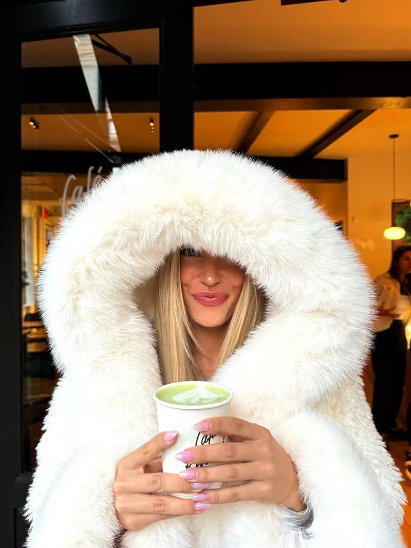 Faux Fur Oversized Hooded Coat for Women