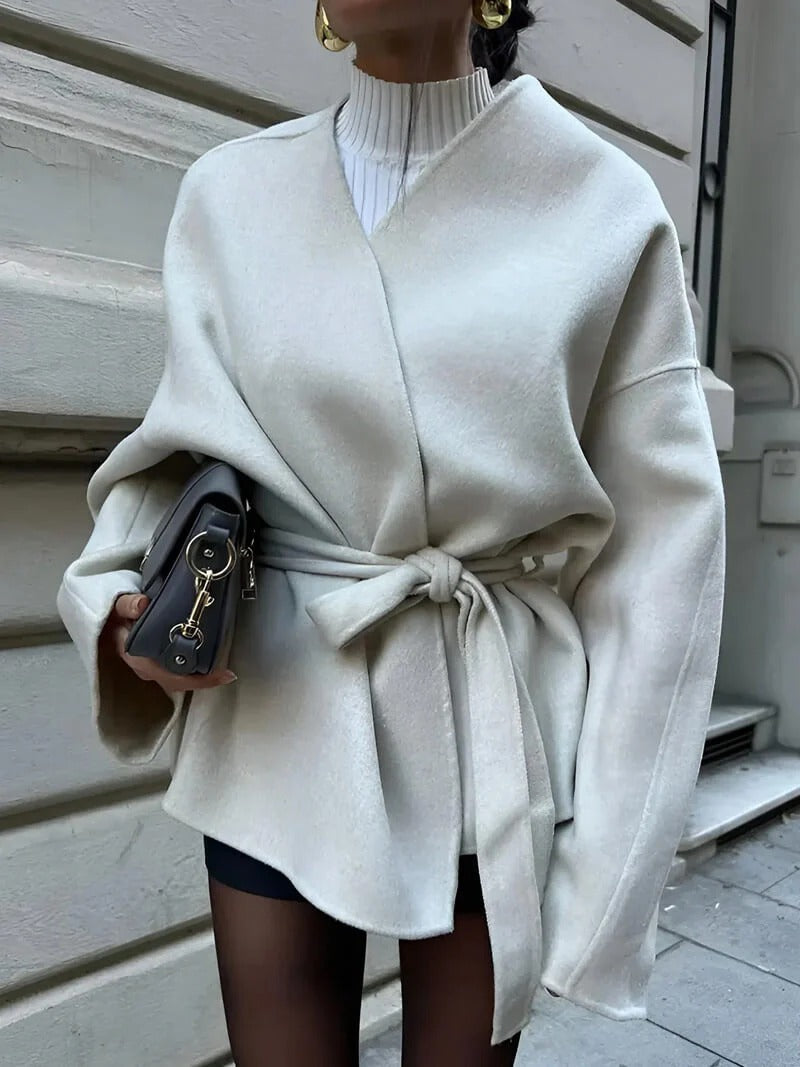 Elegant Belted Wrap Coat for Women