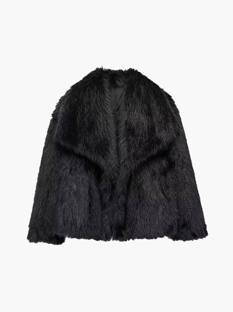 Faux Fur Cropped Winter Coat for Women