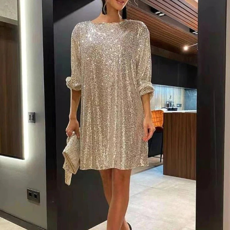 Sequin Tie Waist Mini Dress for Women