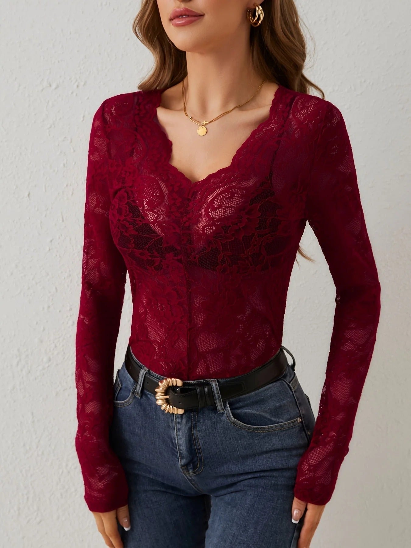 Lace Long Sleeve Top for Women