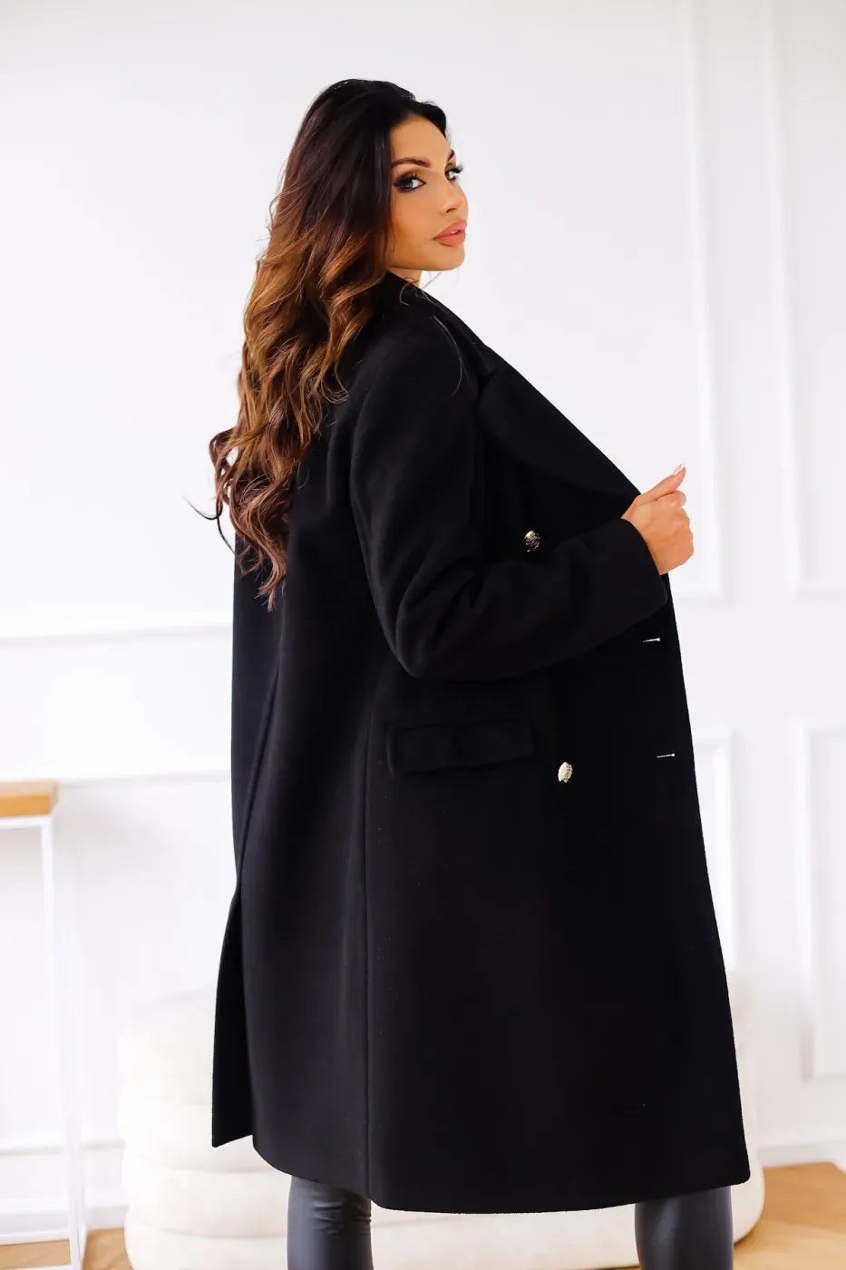 Long Double Breasted Winter Coat with for Women
