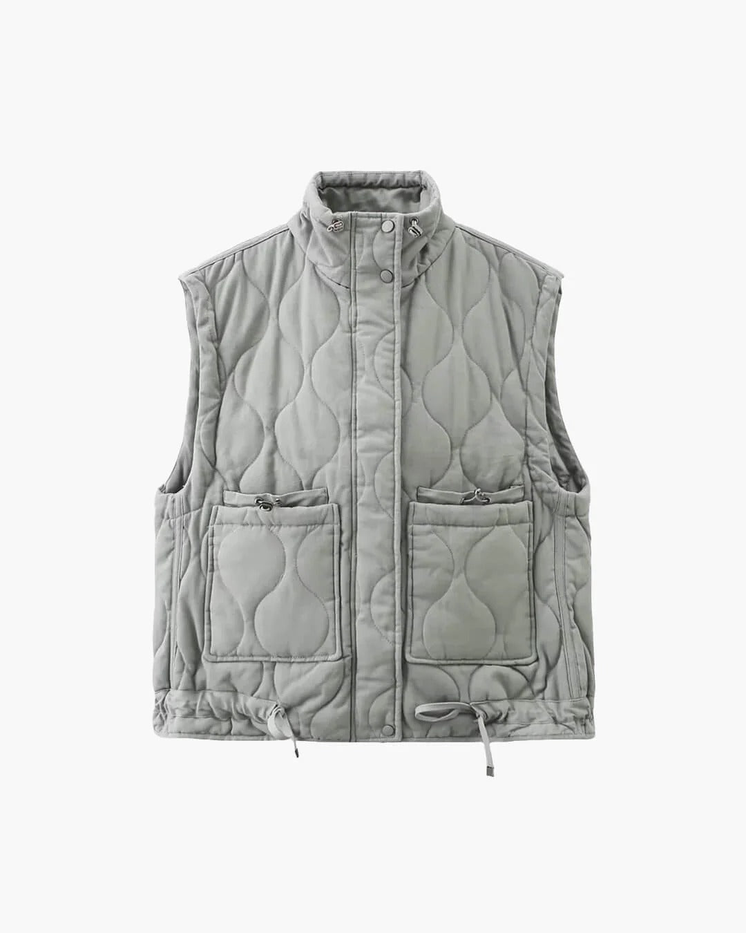 Loose Fit Quilted Zip-Up Gilet for Women