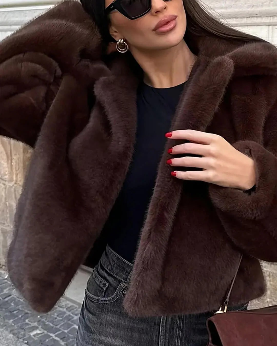Short Faux Fur Jacket for Women