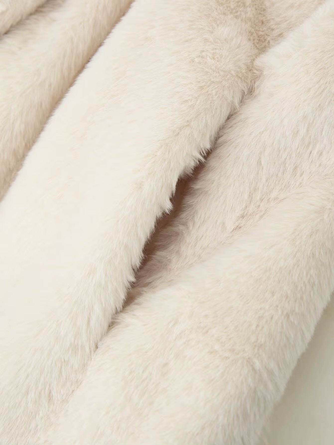 Faux Fur Belted Coat with Collar for Women