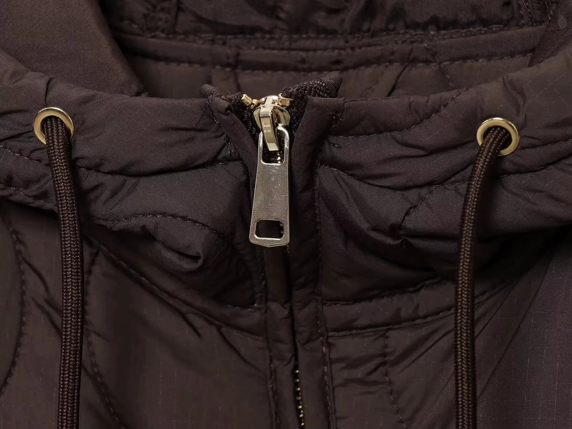 Quilted Hooded Coat with Drawstring Waist for Women