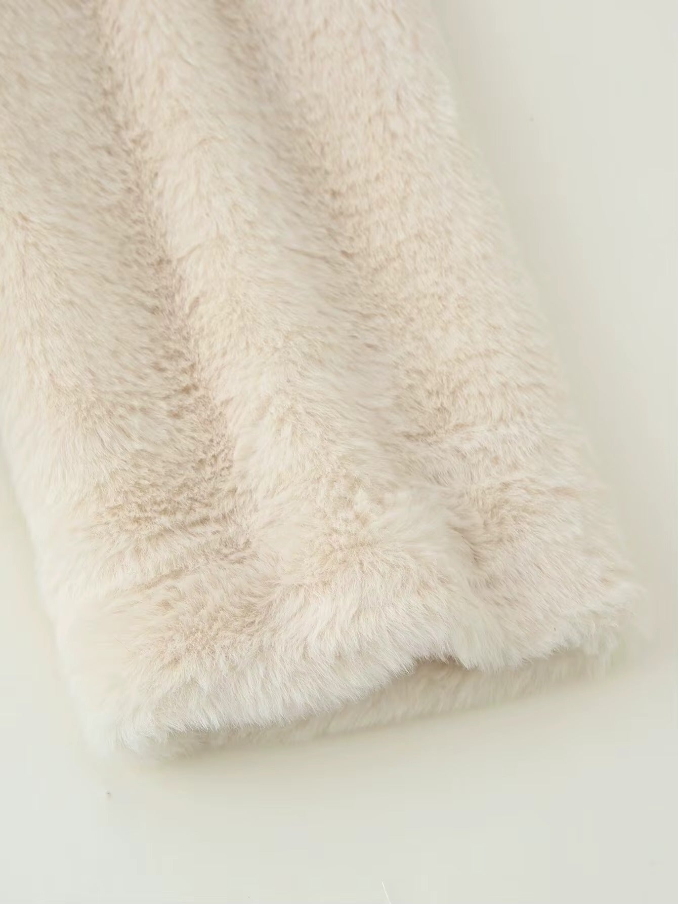 Faux Fur Belted Coat with Collar for Women