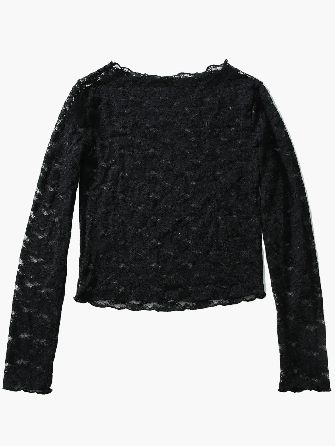 Cropped Floral Lace Long Sleeve Top for Women