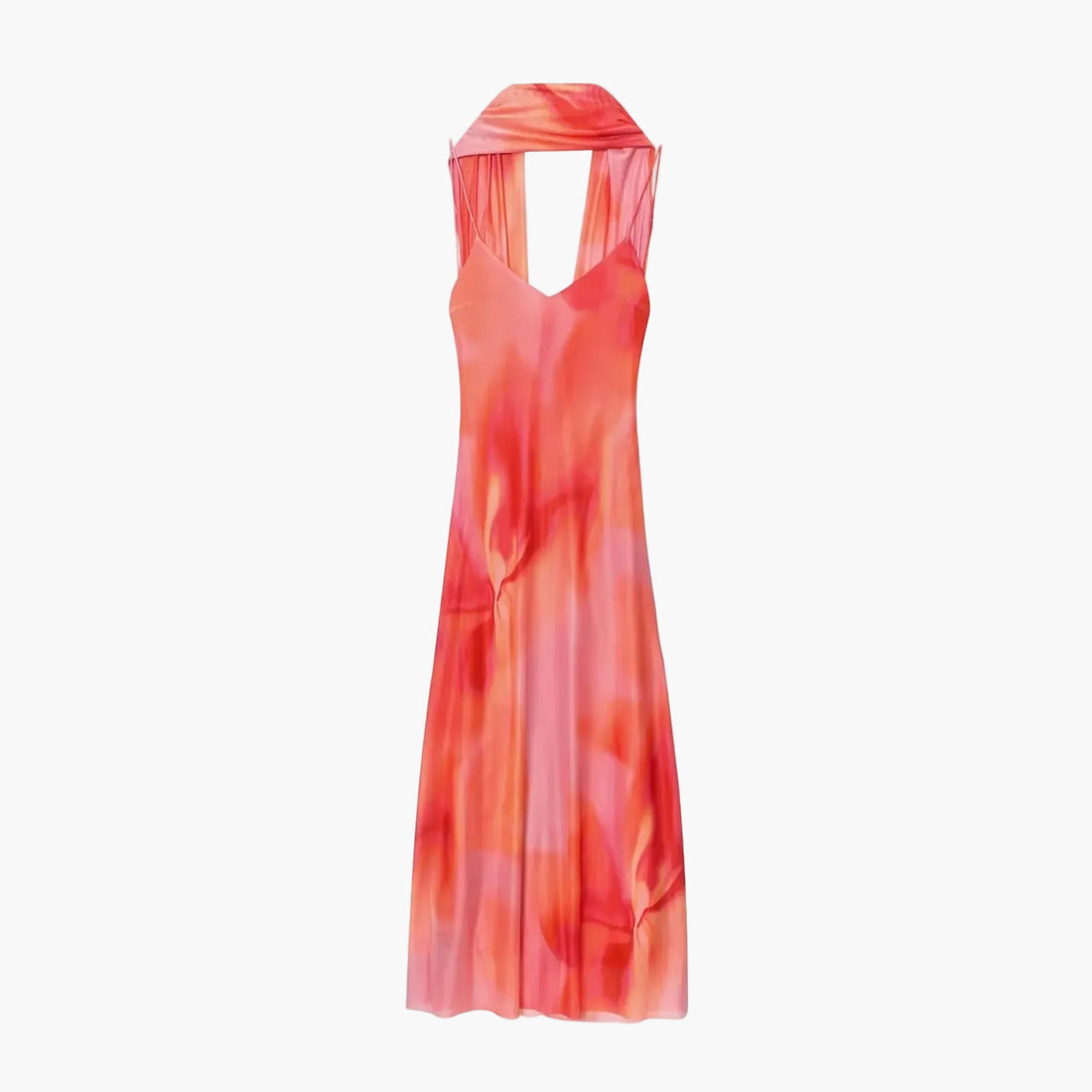 Draped V-Neck Ombre Slip Maxi Dress for Women