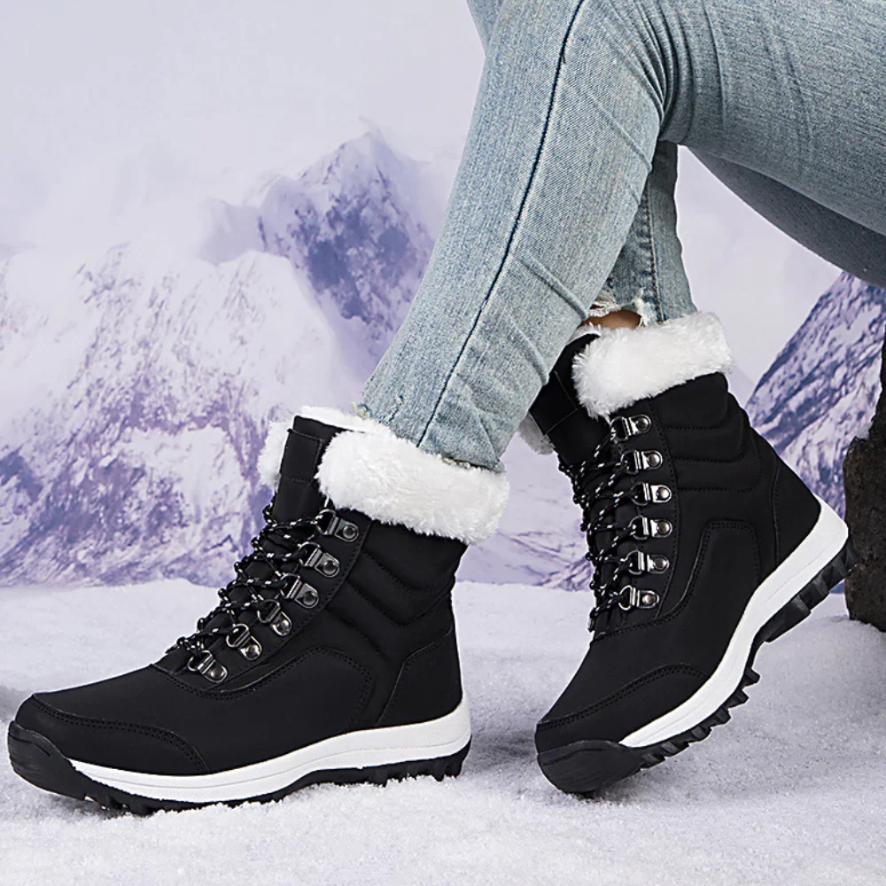 Faux Fur Lined Lace-up Winter Boots for Women