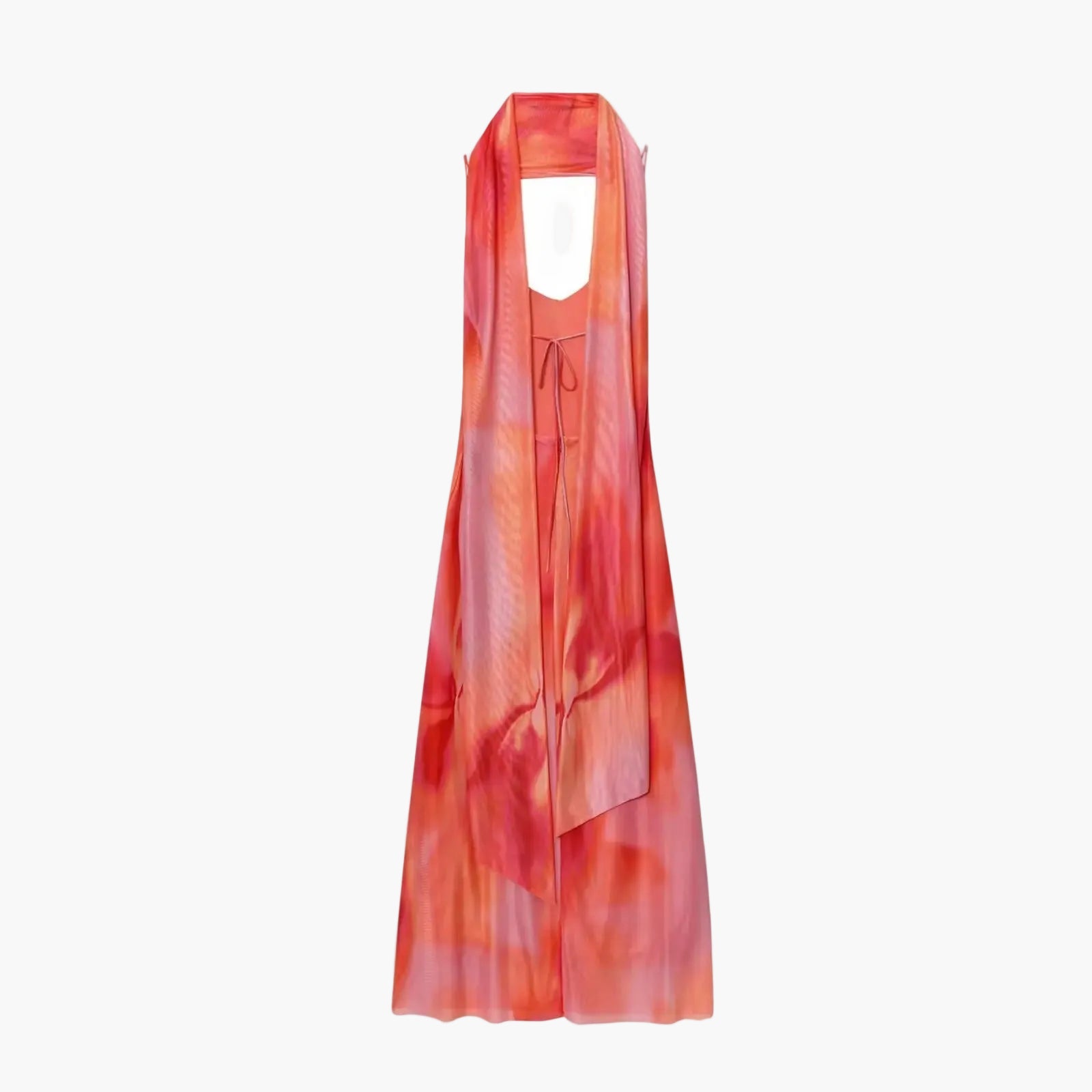 Draped V-Neck Ombre Slip Maxi Dress for Women