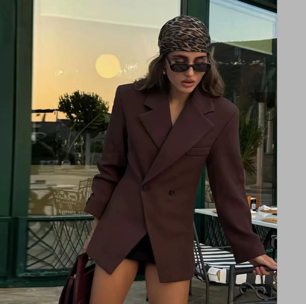 Double Breasted Asymmetric Blazer for Women