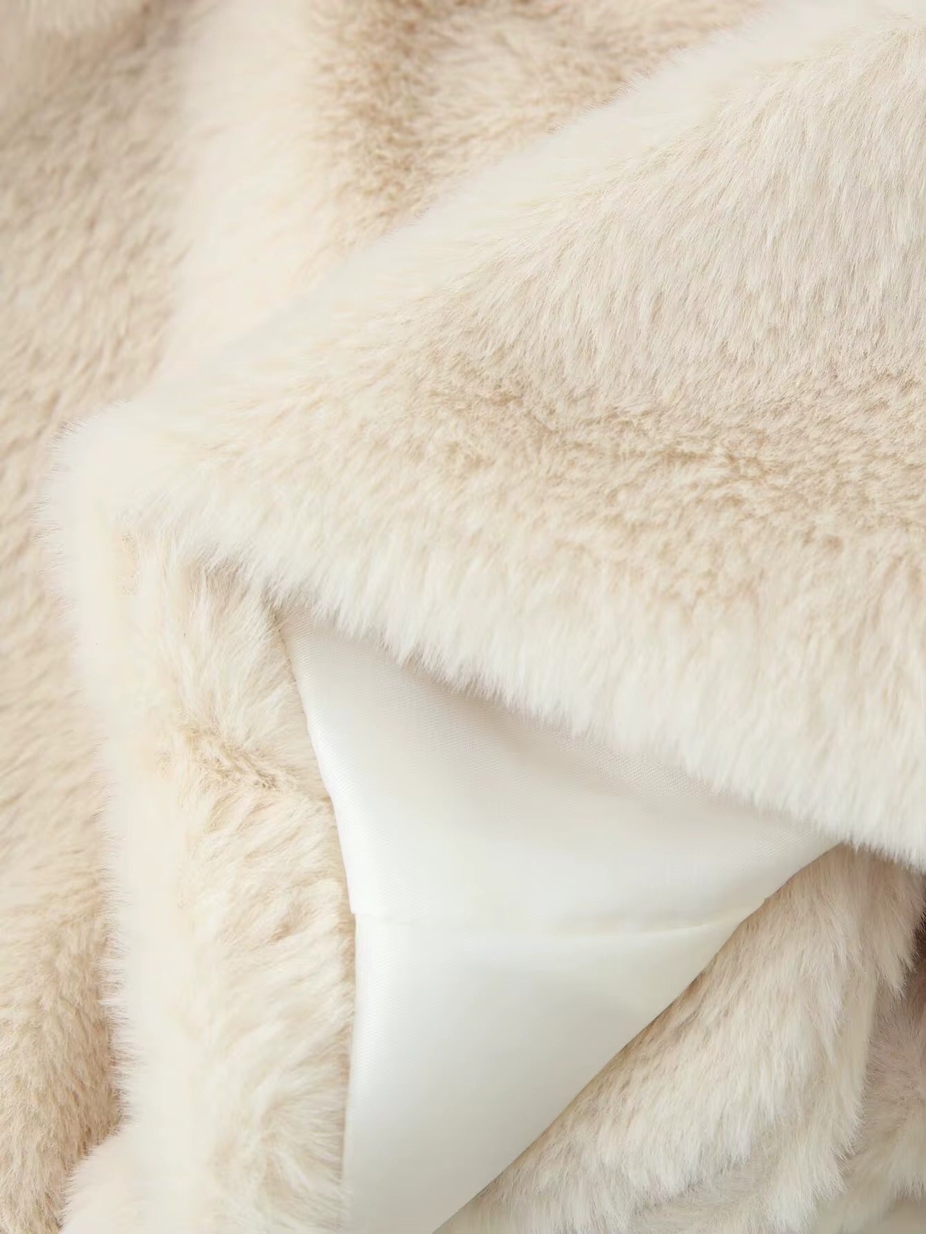 Faux Fur Belted Coat with Collar for Women