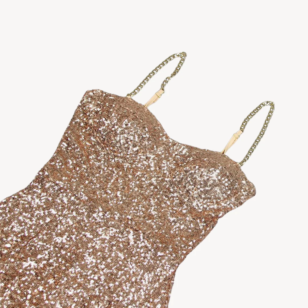 Sequin Chain Strap Midi Dress for Women