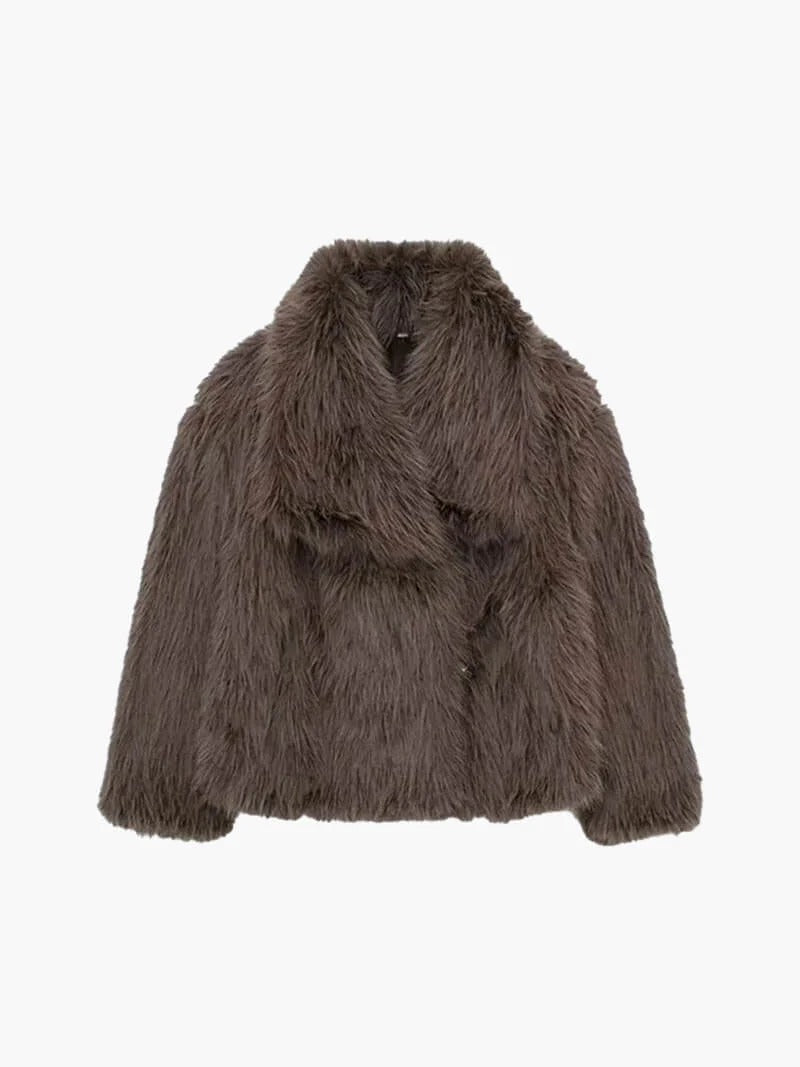 Faux Fur Cropped Winter Coat for Women