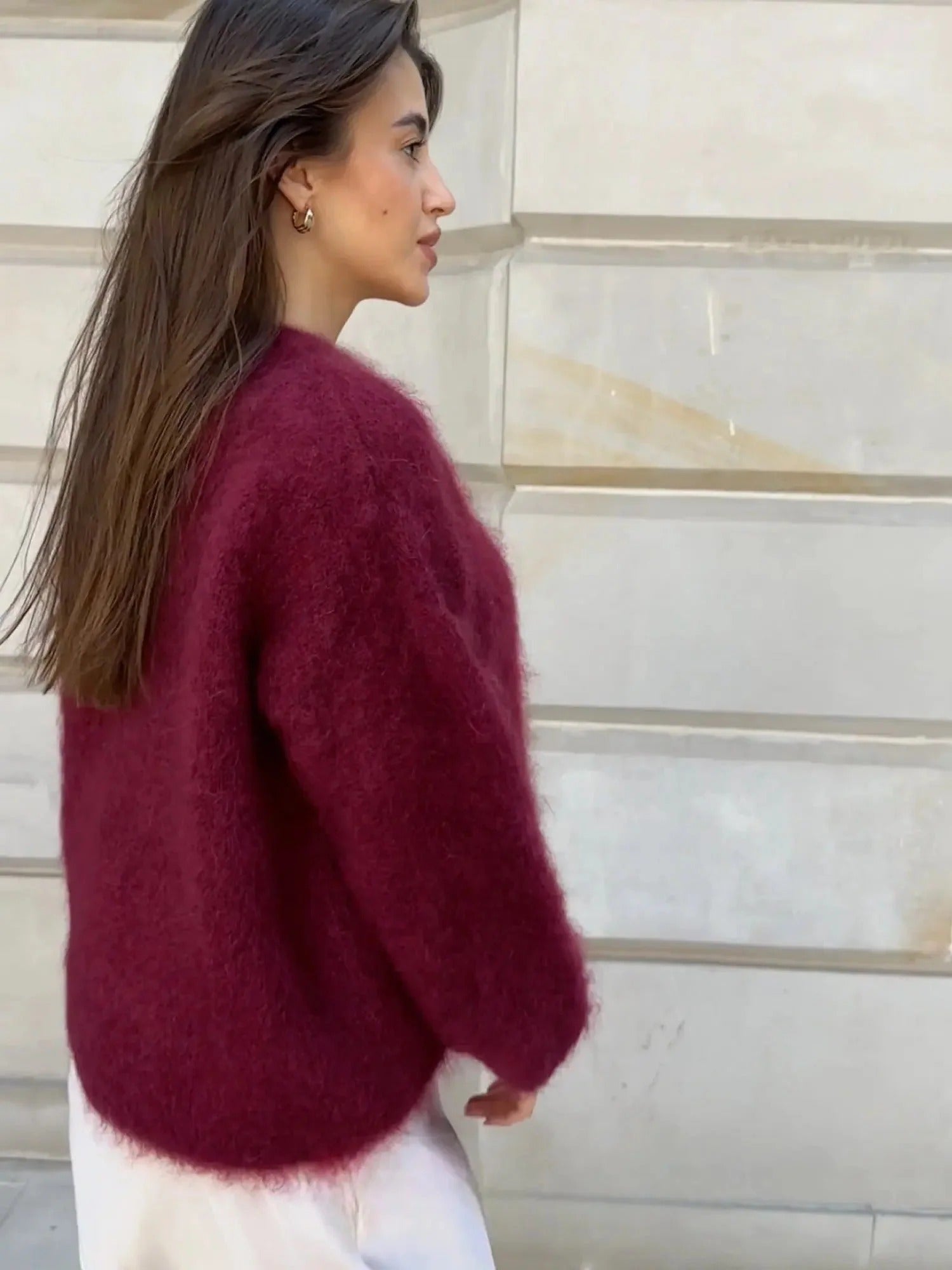 Oversized Mohair Crew Neck Jumper for Women