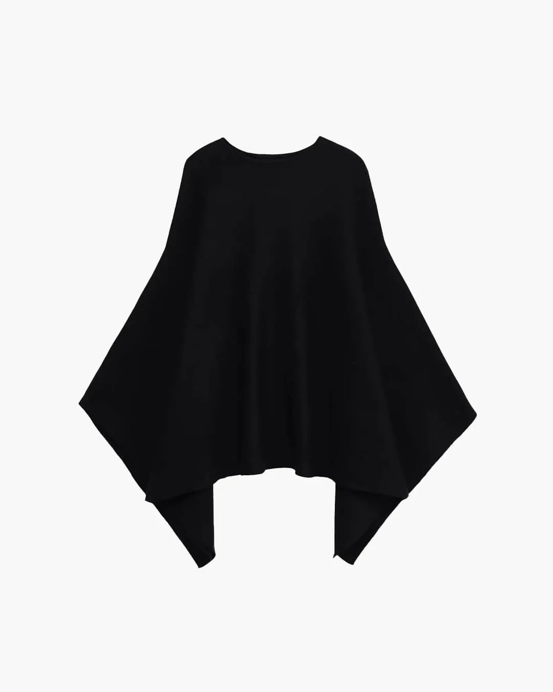 Oversized Crew Neck Knit Poncho for Women