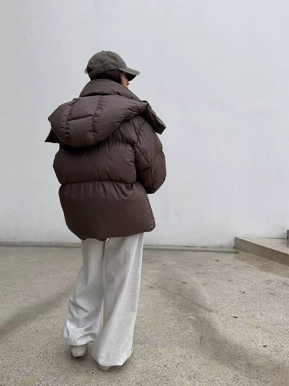 Oversized Hooded Puffer Jacket for Women