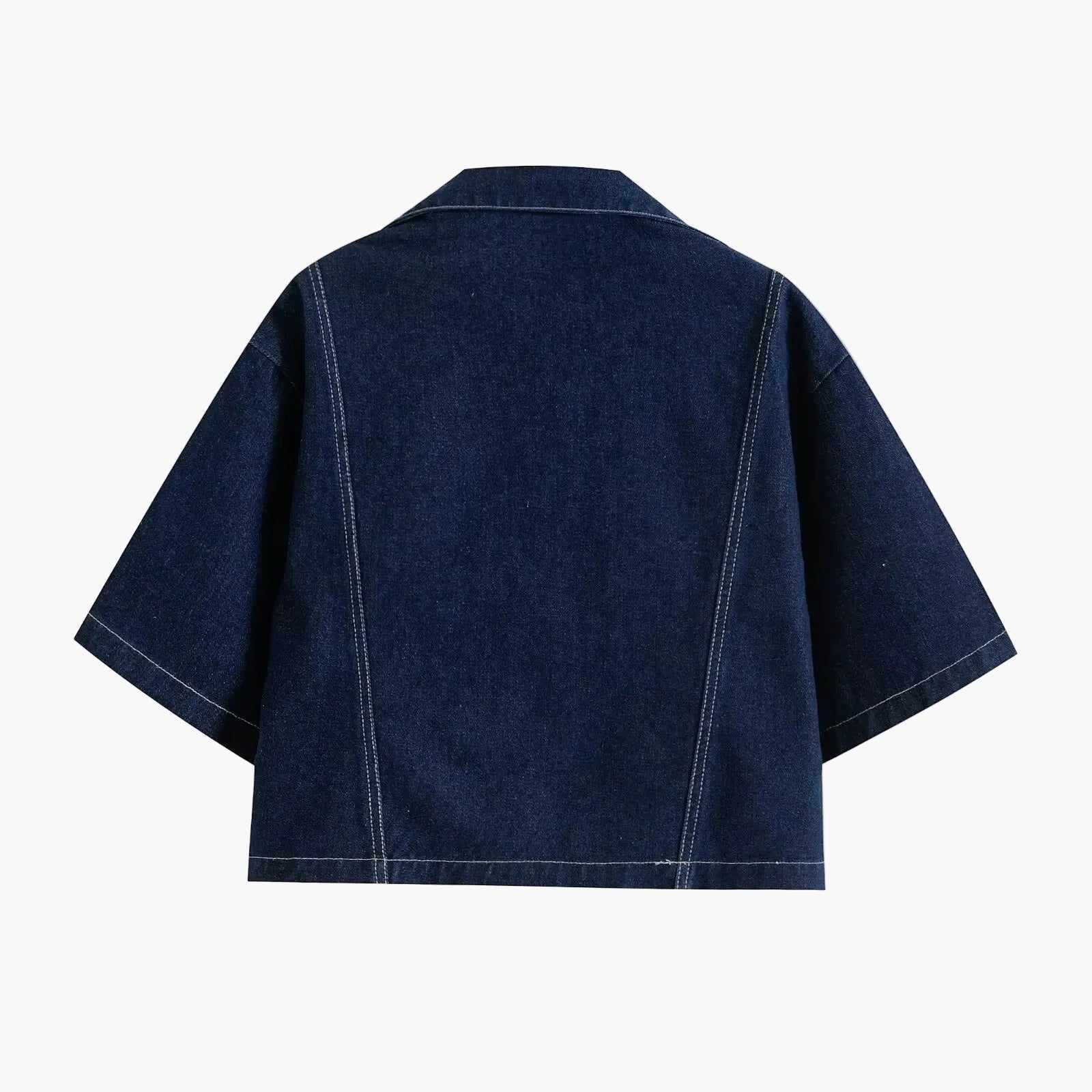 Denim Set with Loose Fit Crop Top and Mini Skort for Women