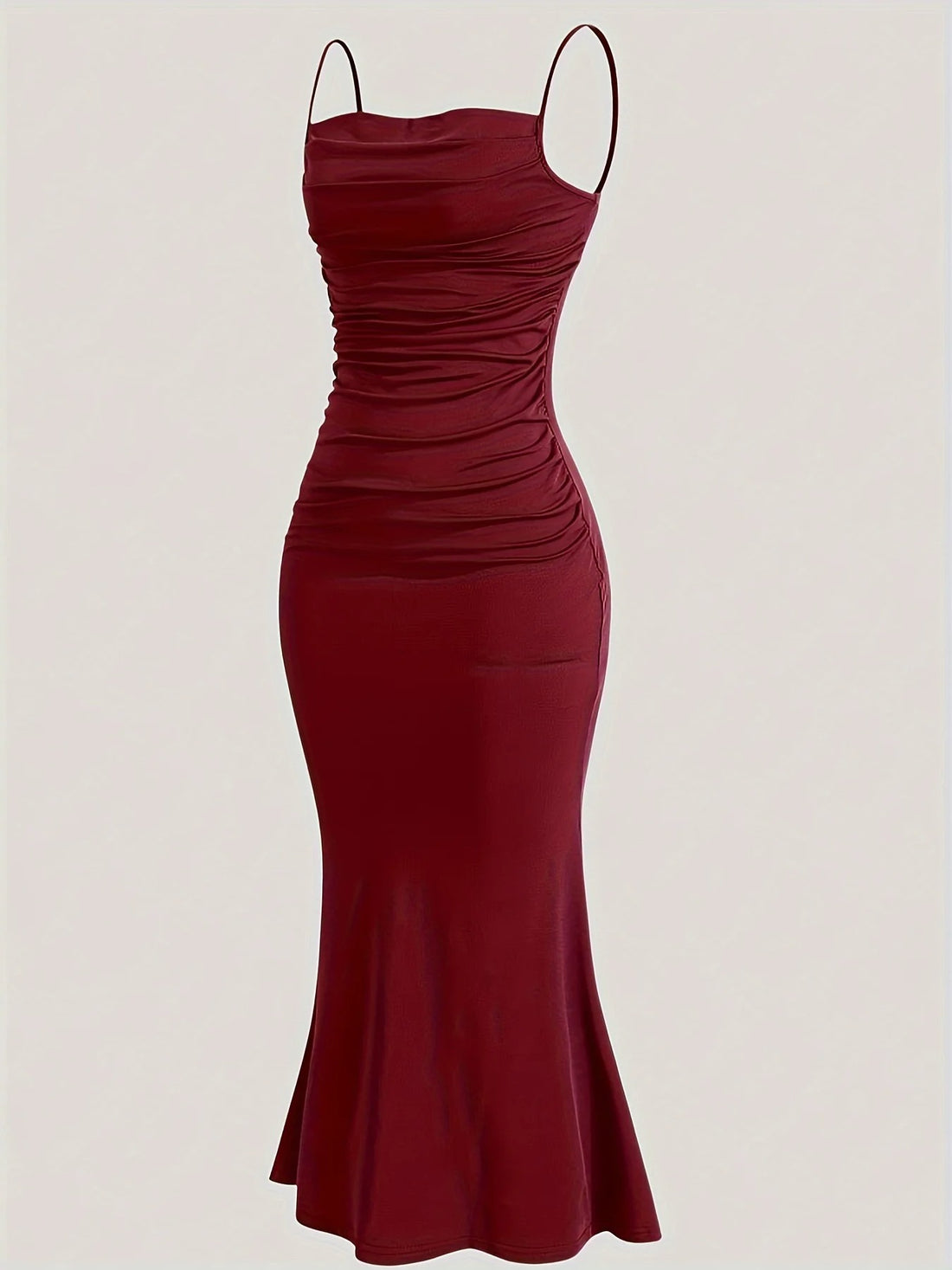 Ruched Cowl Neck Sleeveless Maxi Dress for Women