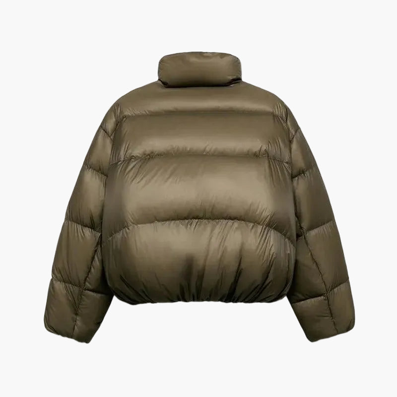 High Neck Quilted Puffer Jacket for Women