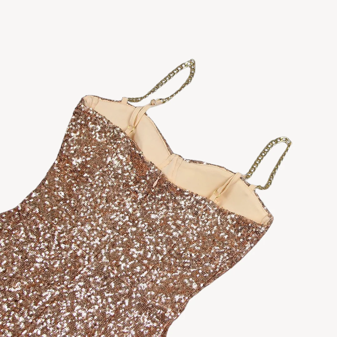 Sequin Chain Strap Midi Dress for Women