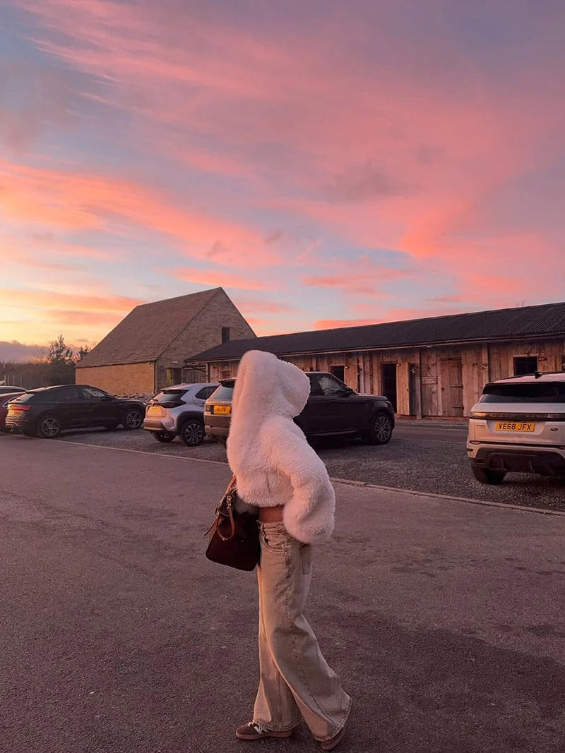 Faux Fur Oversized Hooded Coat for Women