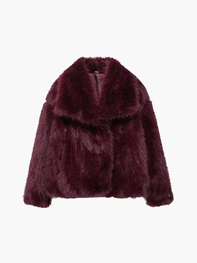 Faux Fur Cropped Winter Coat for Women