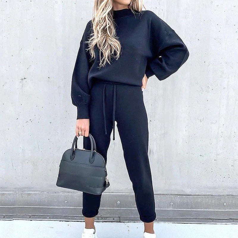Long Sleeve Oversized Rib Knit Lounge Set for Women