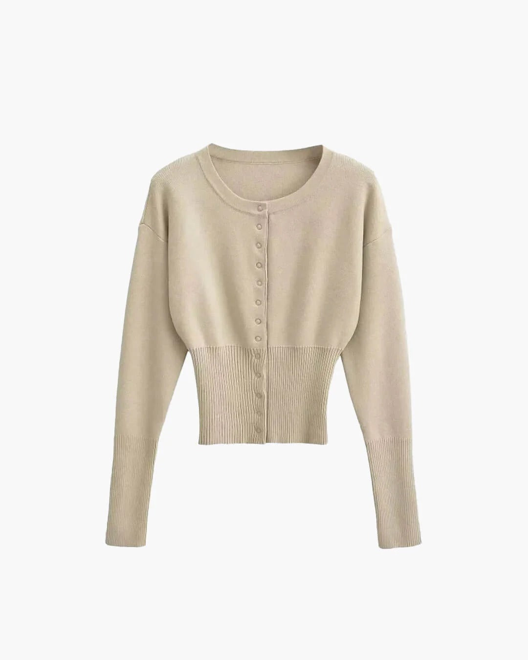 Elegant Crop Ribbed Cardigan for Women