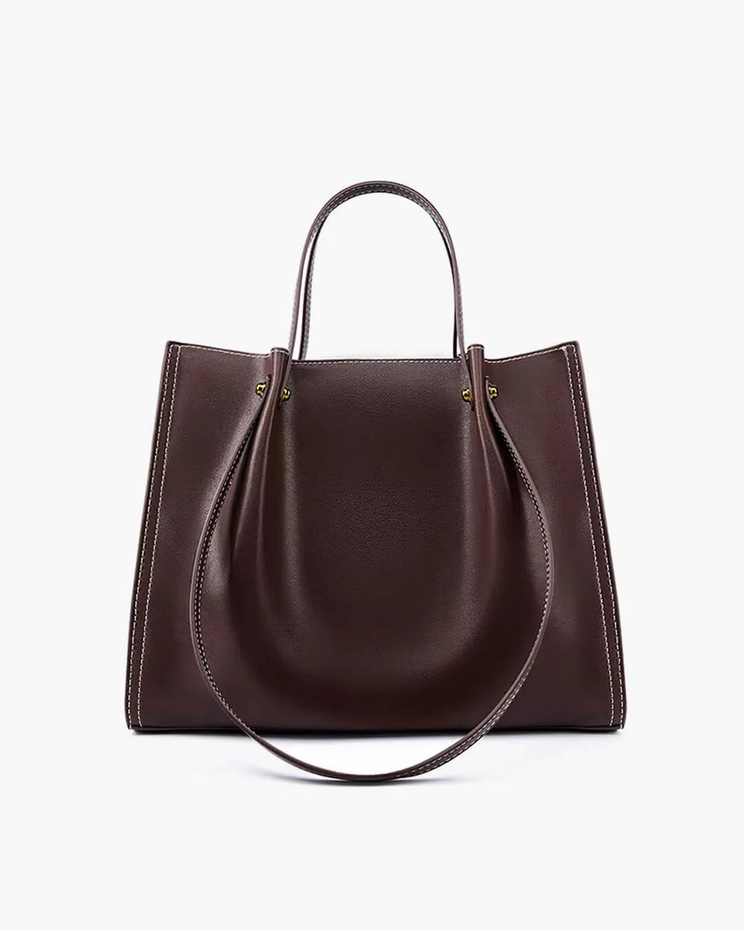 Faux Leather Contrast Stitch Tote Bag for Women