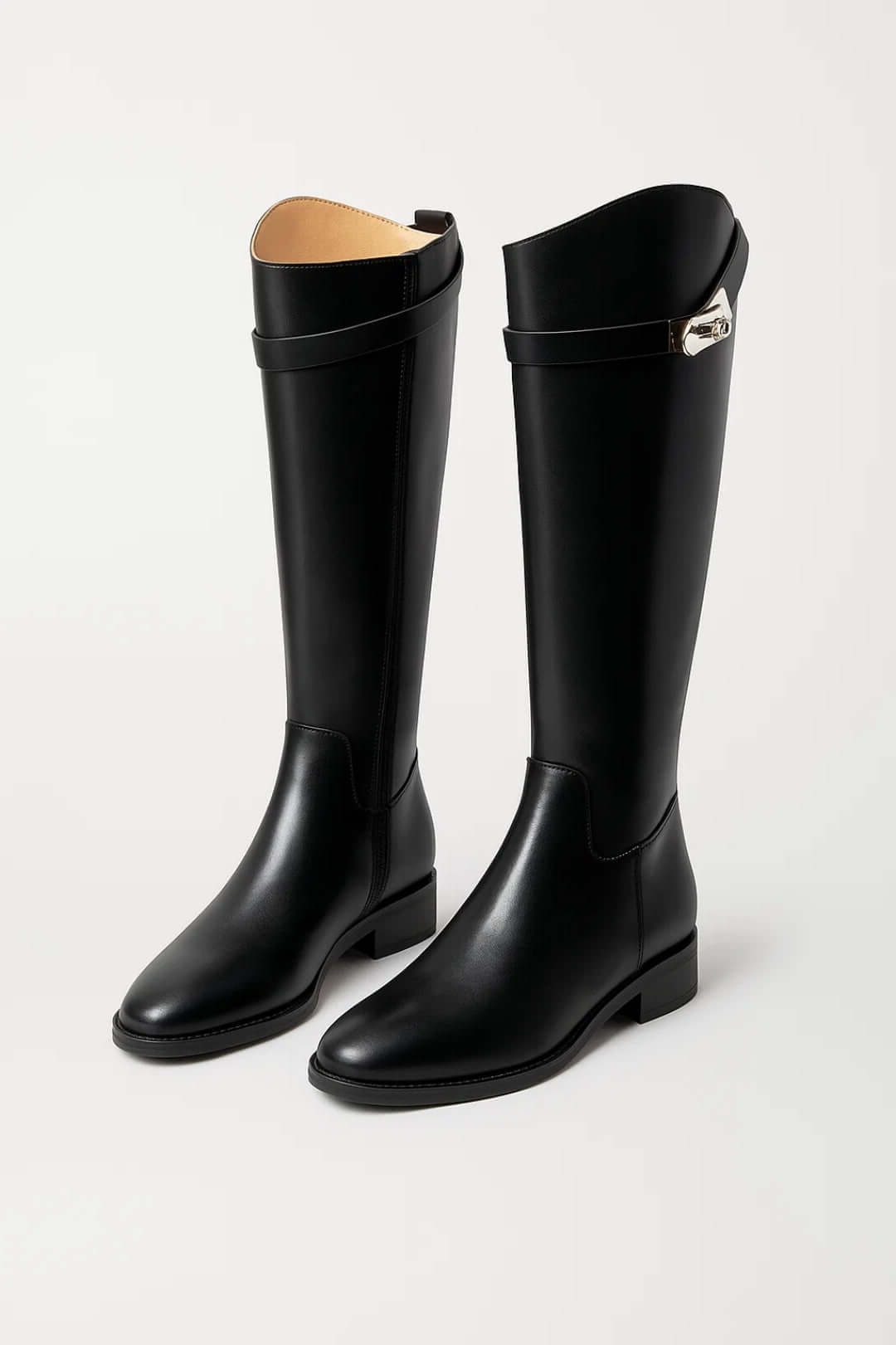 Knee-High Buckle Detail Boots for Women
