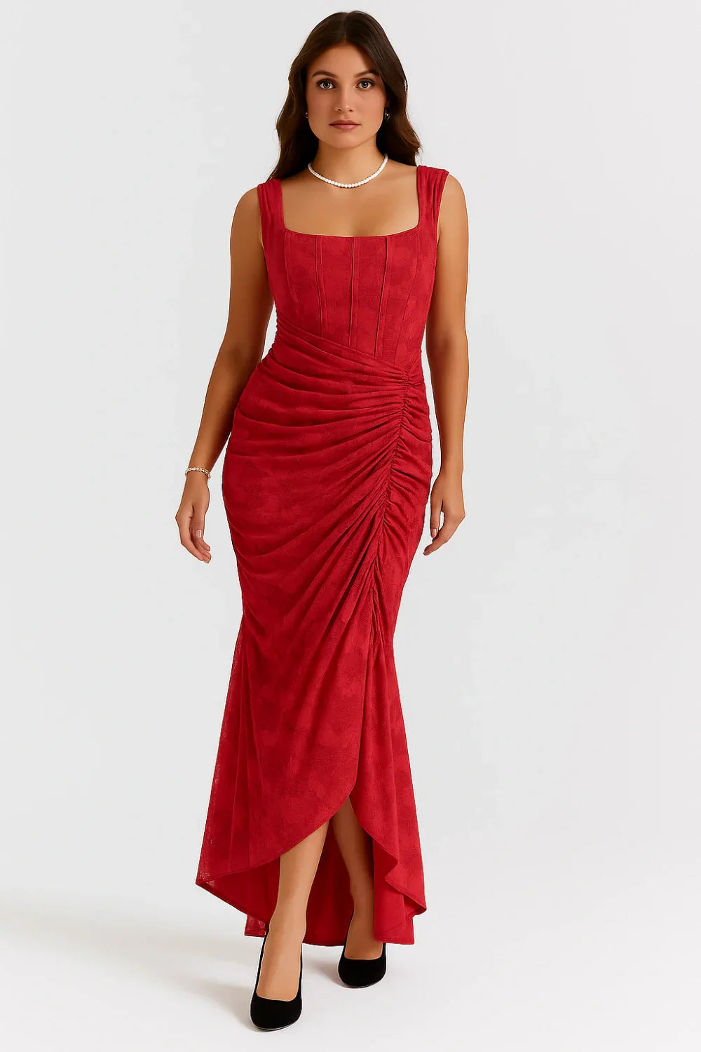 Lace Corset Wedding Guest Midi Dress for Women