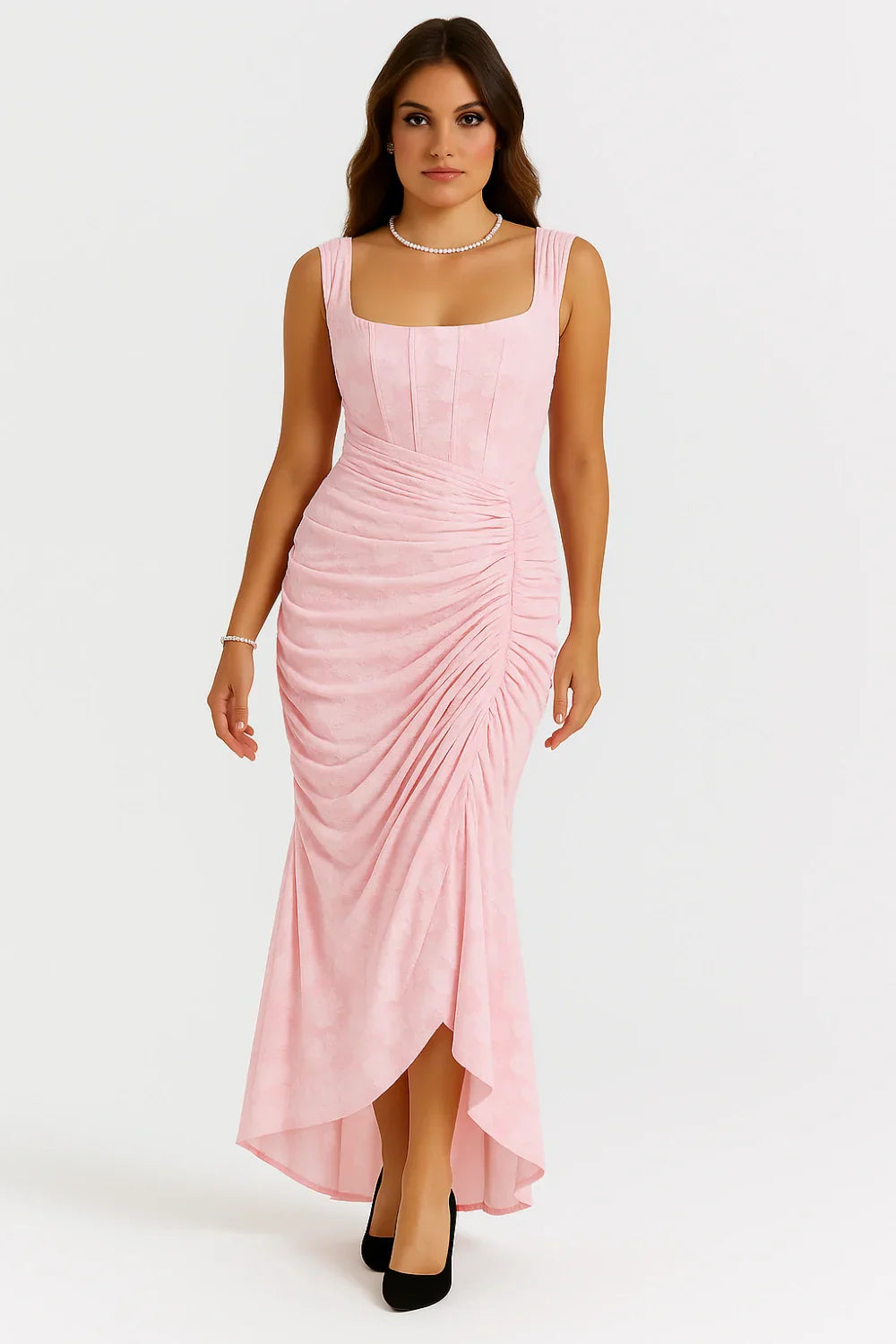 Lace Corset Wedding Guest Midi Dress for Women