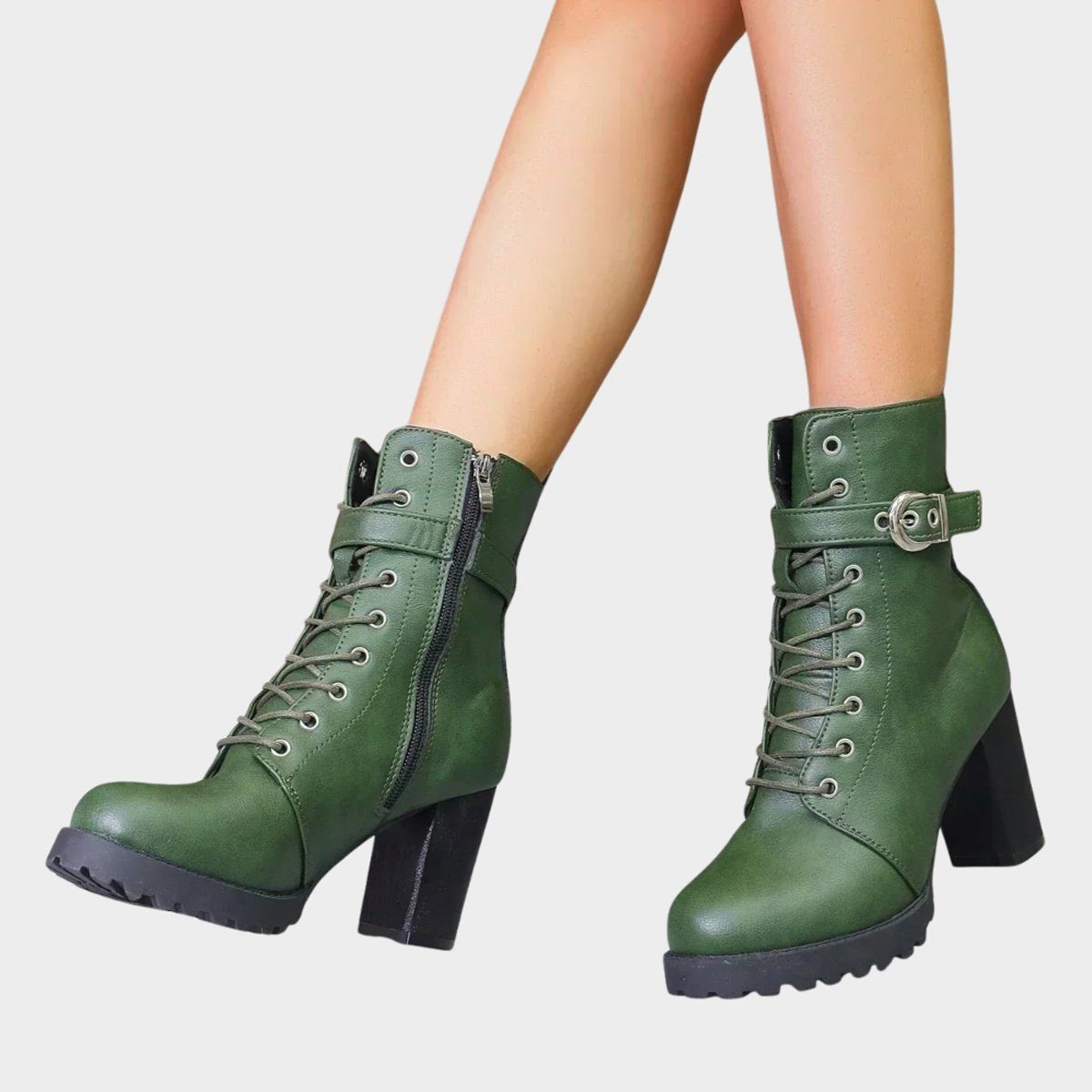 Lace-Up Block Heel Ankle Boots for Women - View 10