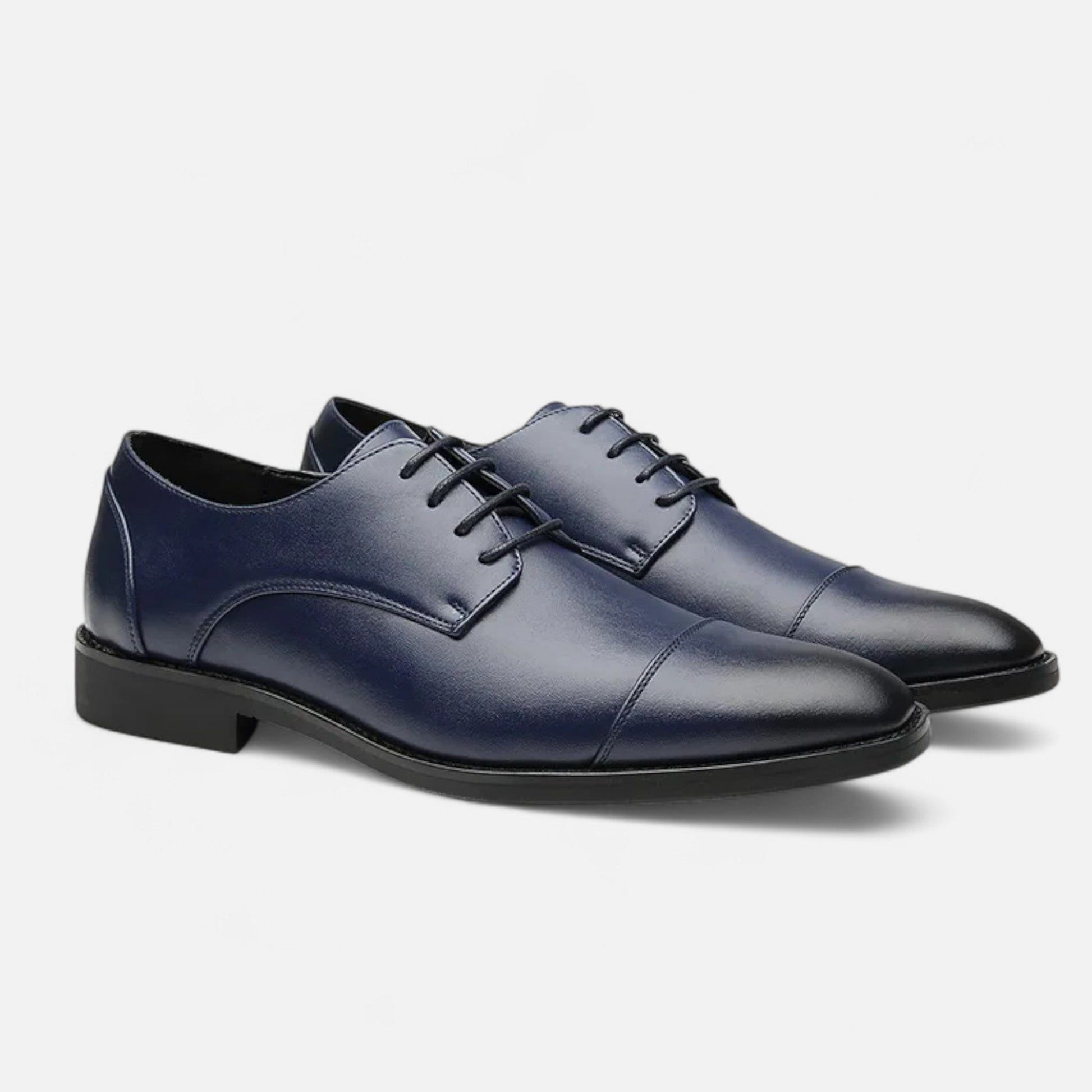 Lace-Up Cap Toe Dress Shoes for Men - Blue