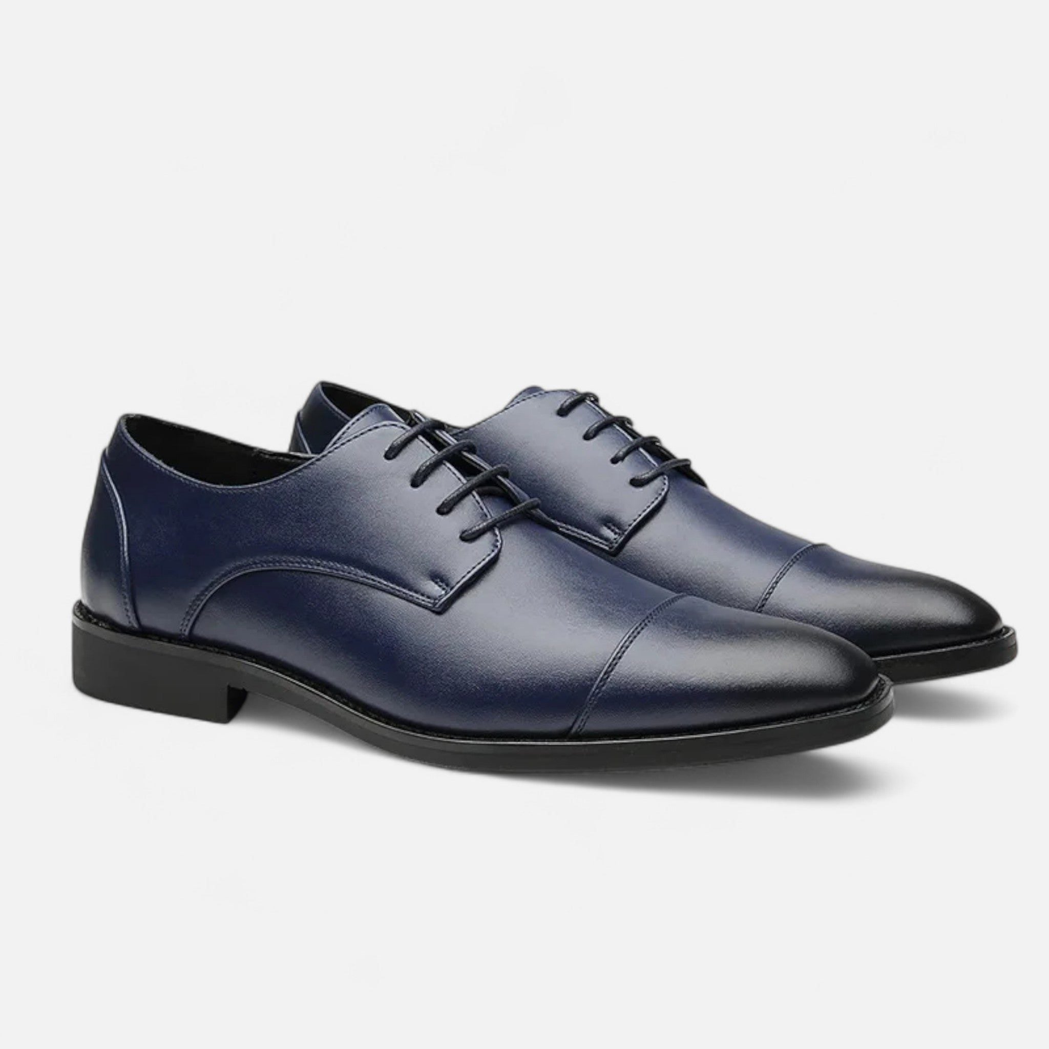 Lace-Up Cap Toe Dress Shoes for Men - Blue