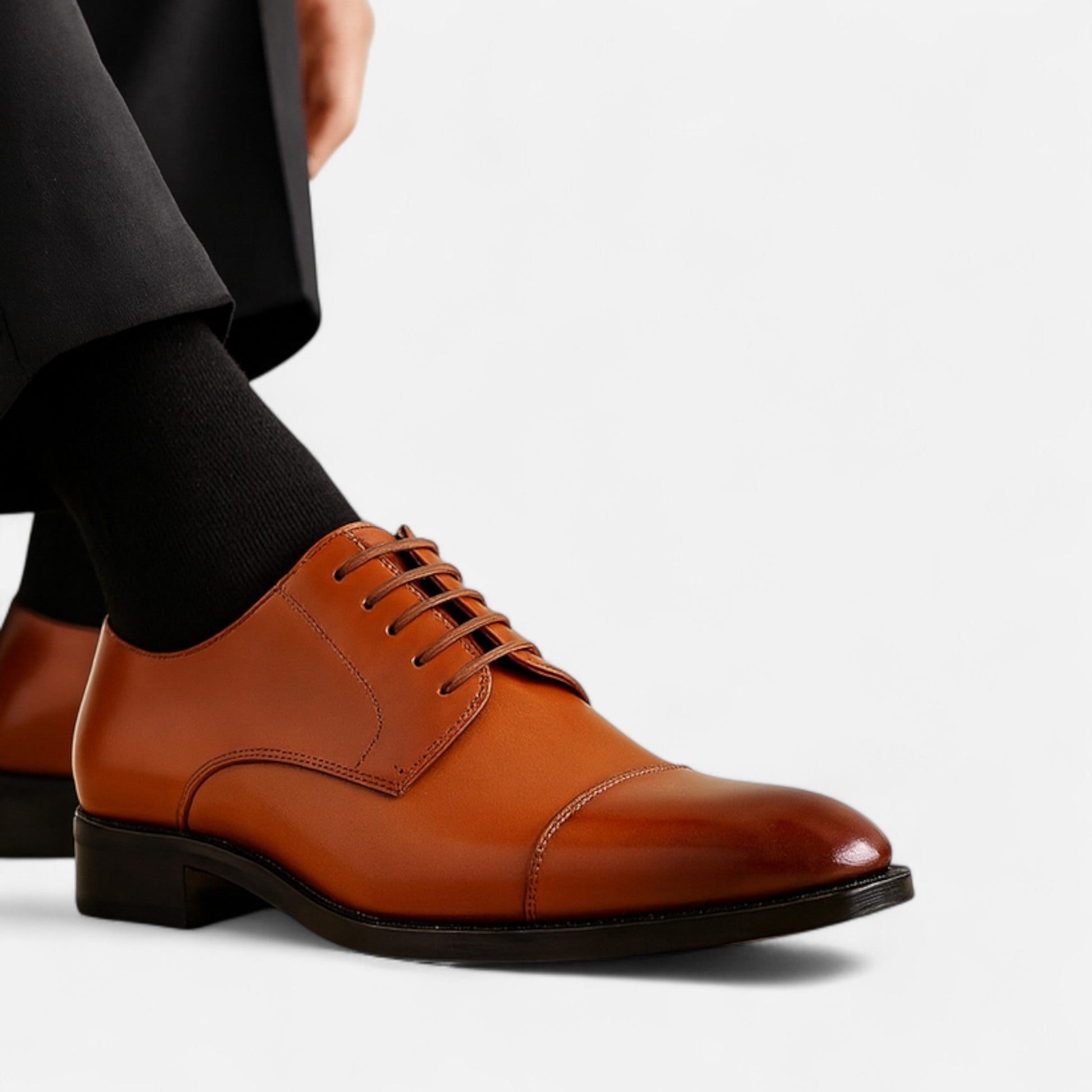 Lace-Up Cap Toe Dress Shoes for Men - View 6