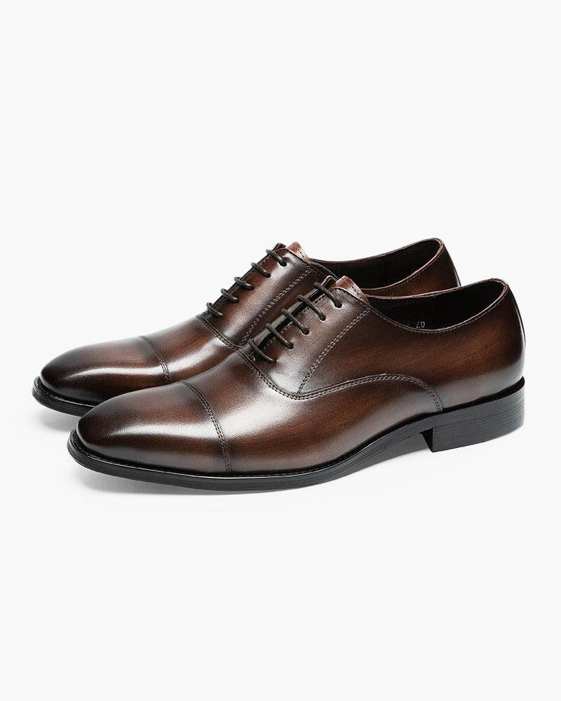 Lace-Up Pointed Toe Oxford Shoes for Men - Marrone