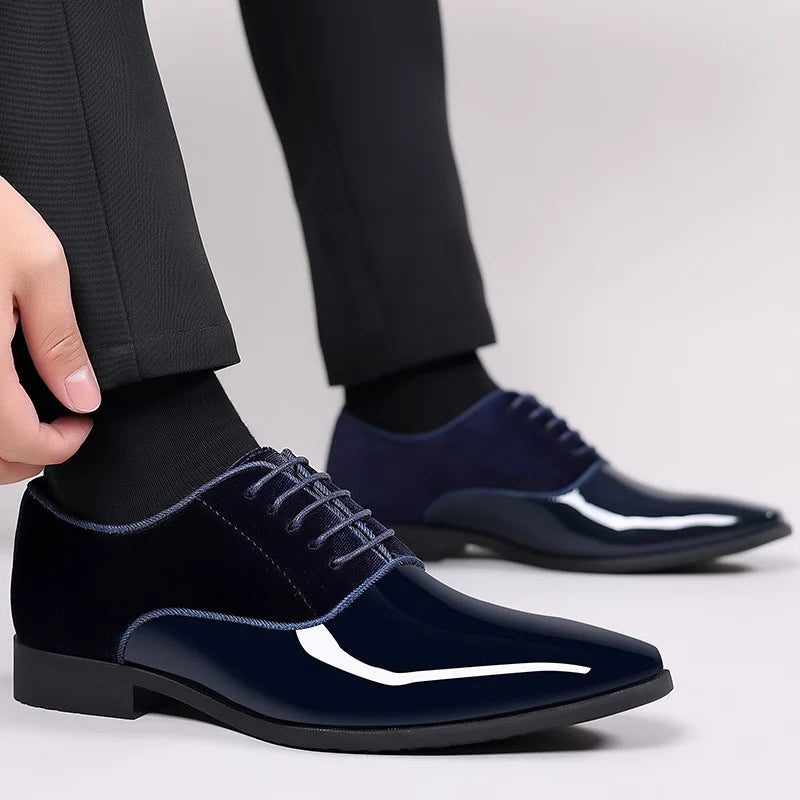 Lace-Up Velvet Dress Shoes for Men - View 3