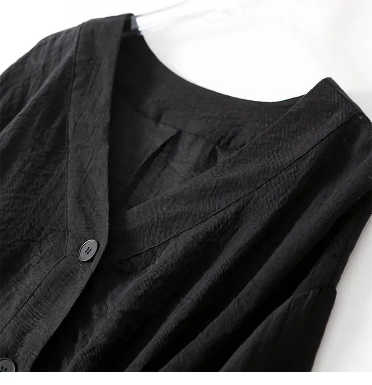 V-Neck Batwing Linen Blouse for Women