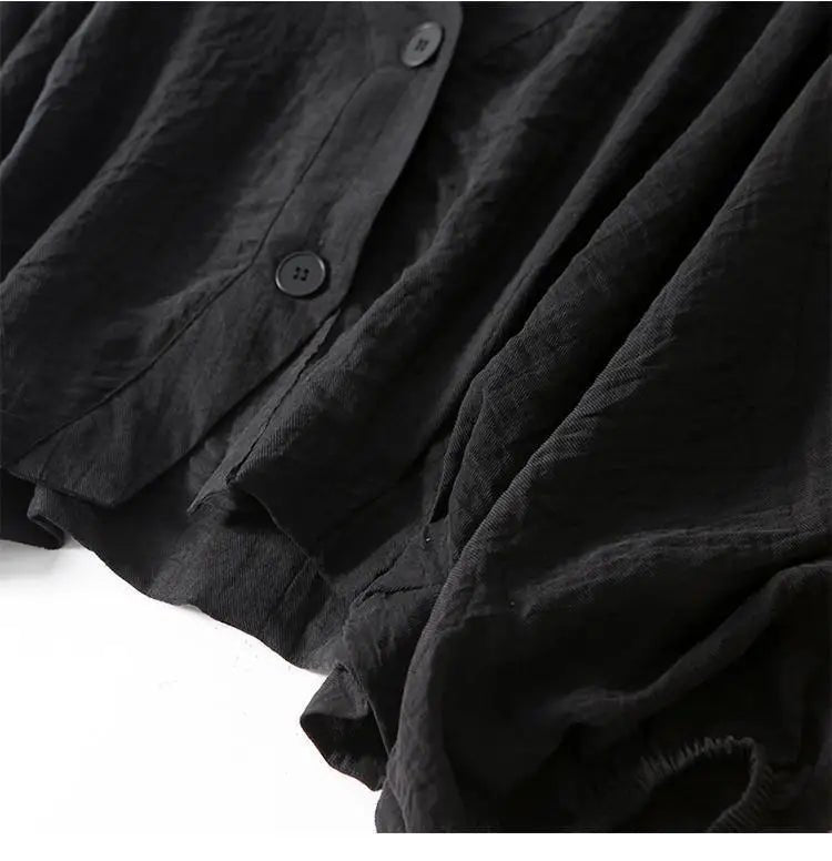 V-Neck Batwing Linen Blouse for Women