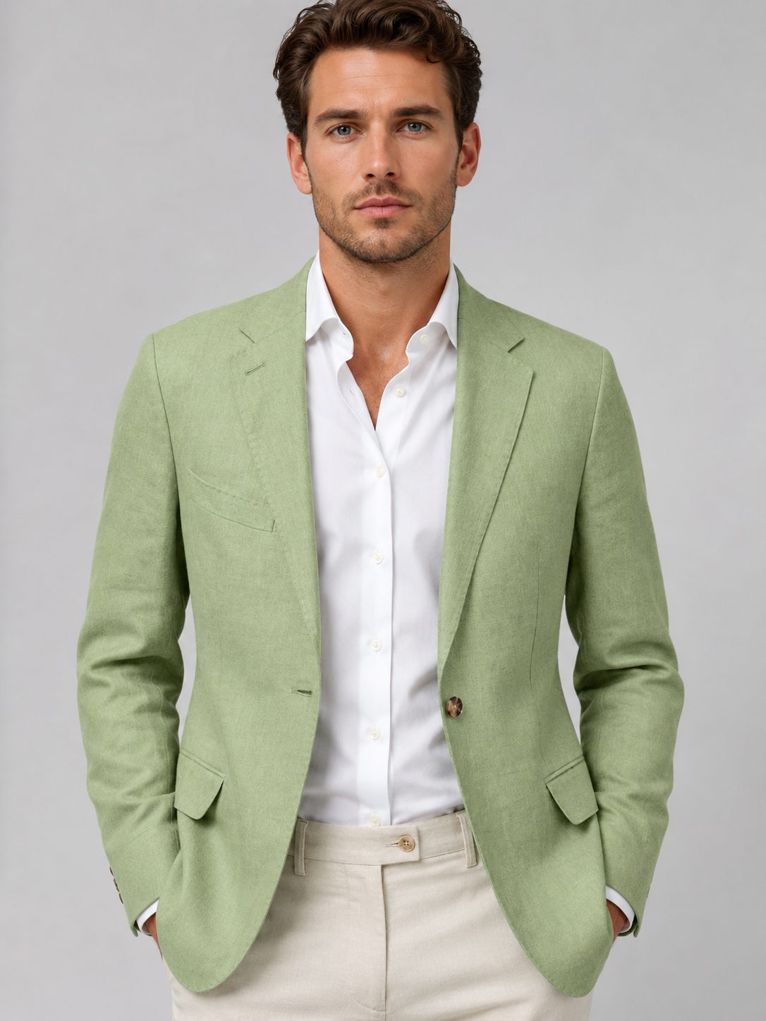 Linen Tailored Fit Blazer for Men