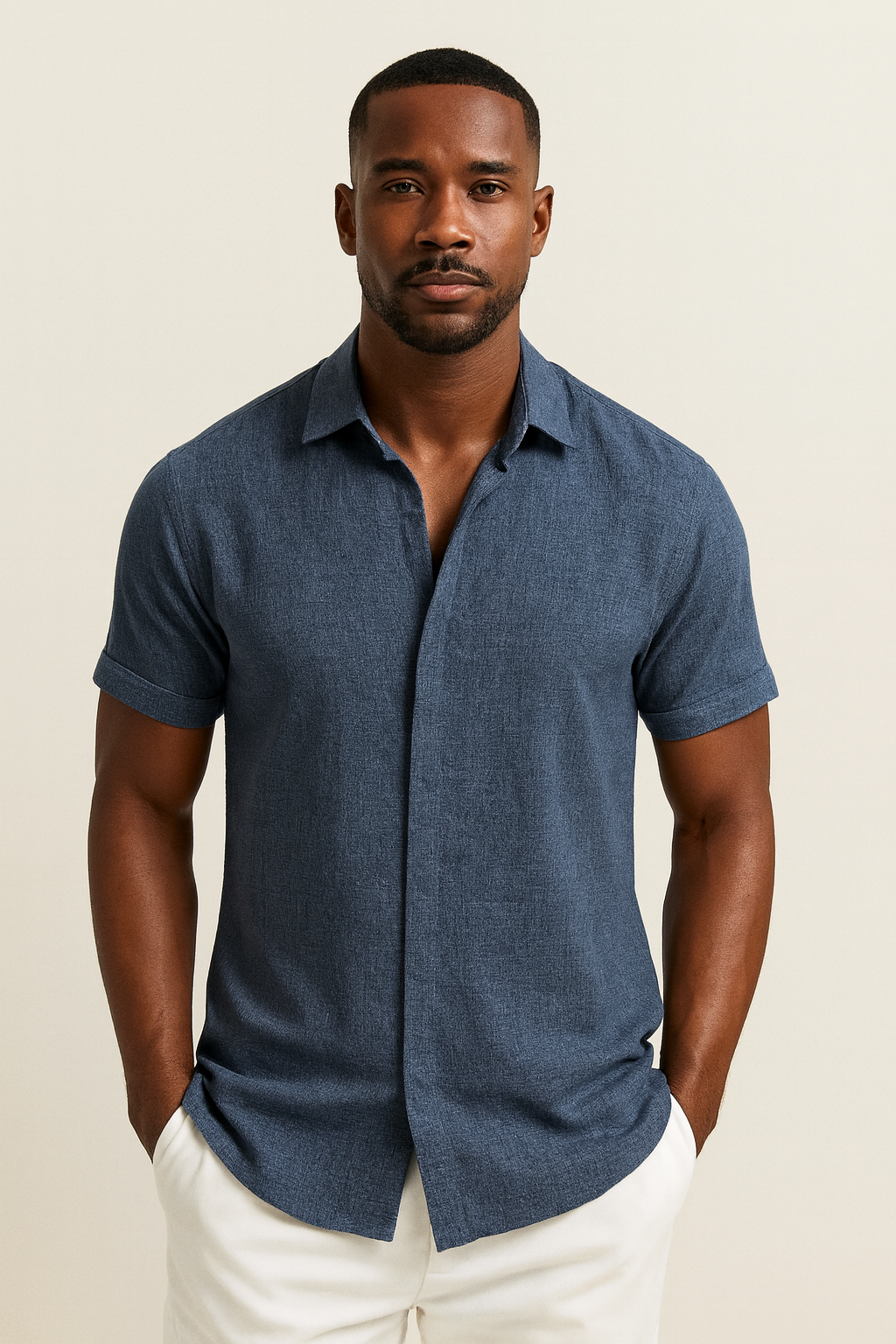 Linen Short Sleeve Shirt for Men
