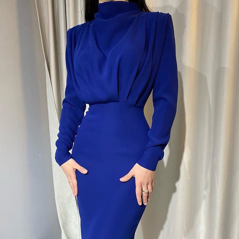 Long Sleeve Stand Collar Wedding Guest Maxi Dress for Women - View 3