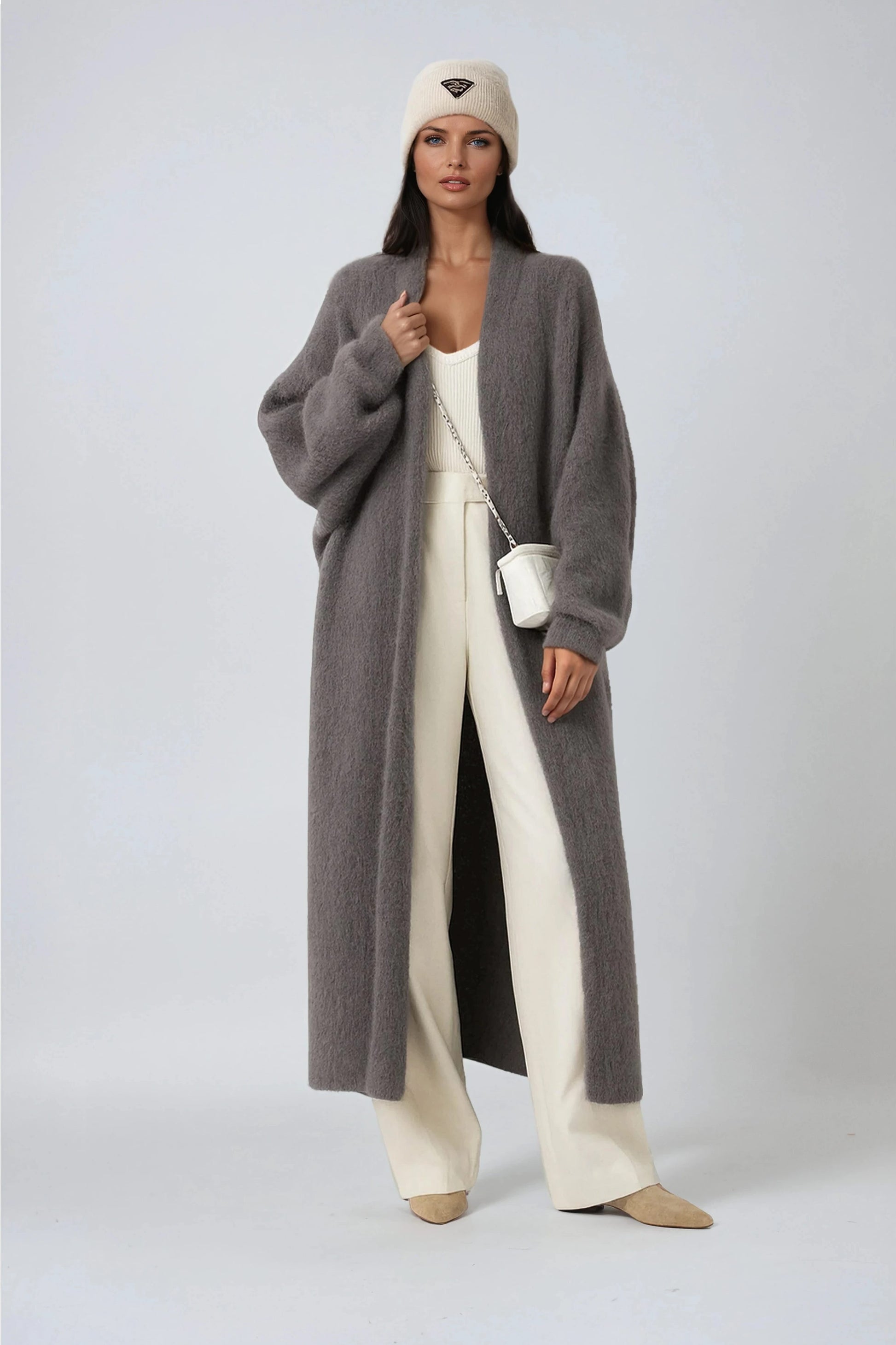 Maxi Cardigan with Open Front for Women