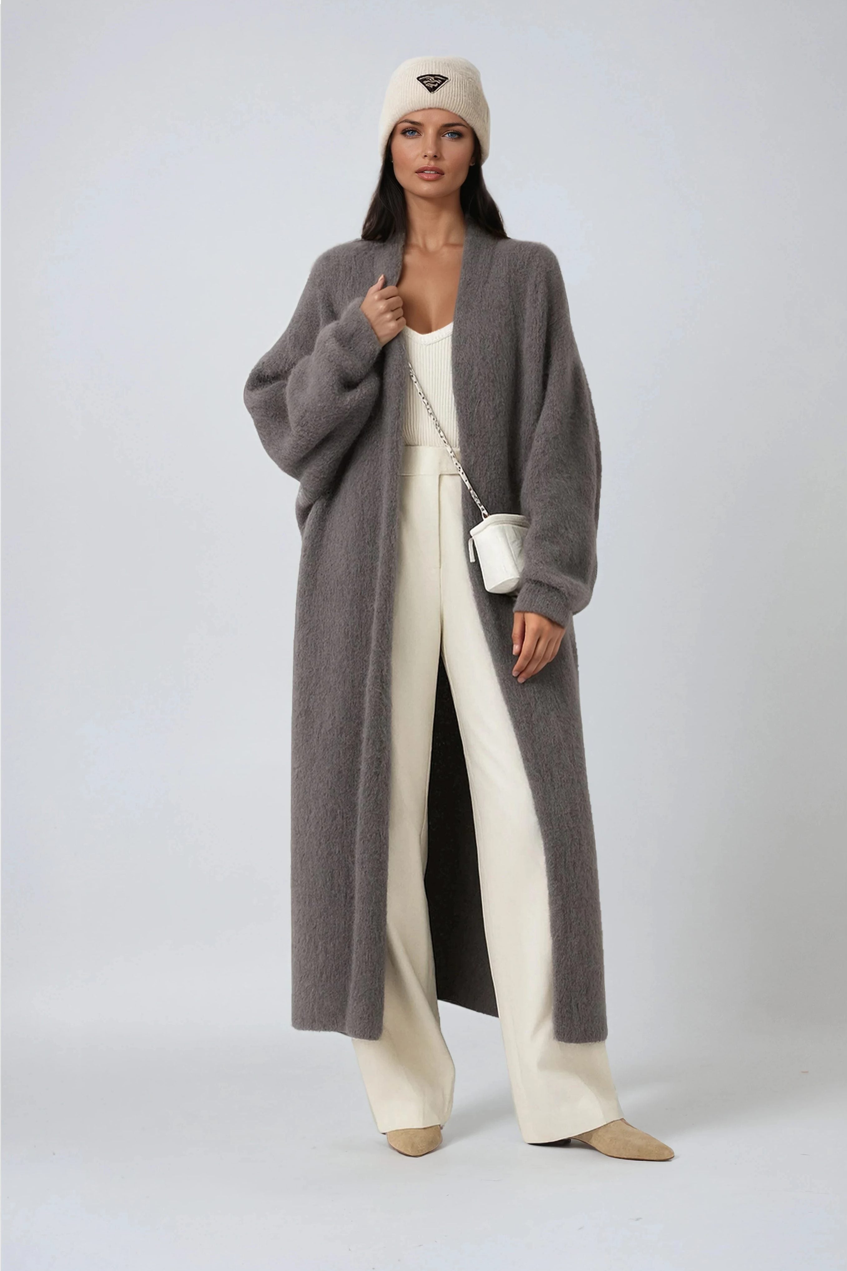 Maxi Cardigan with Open Front for Women