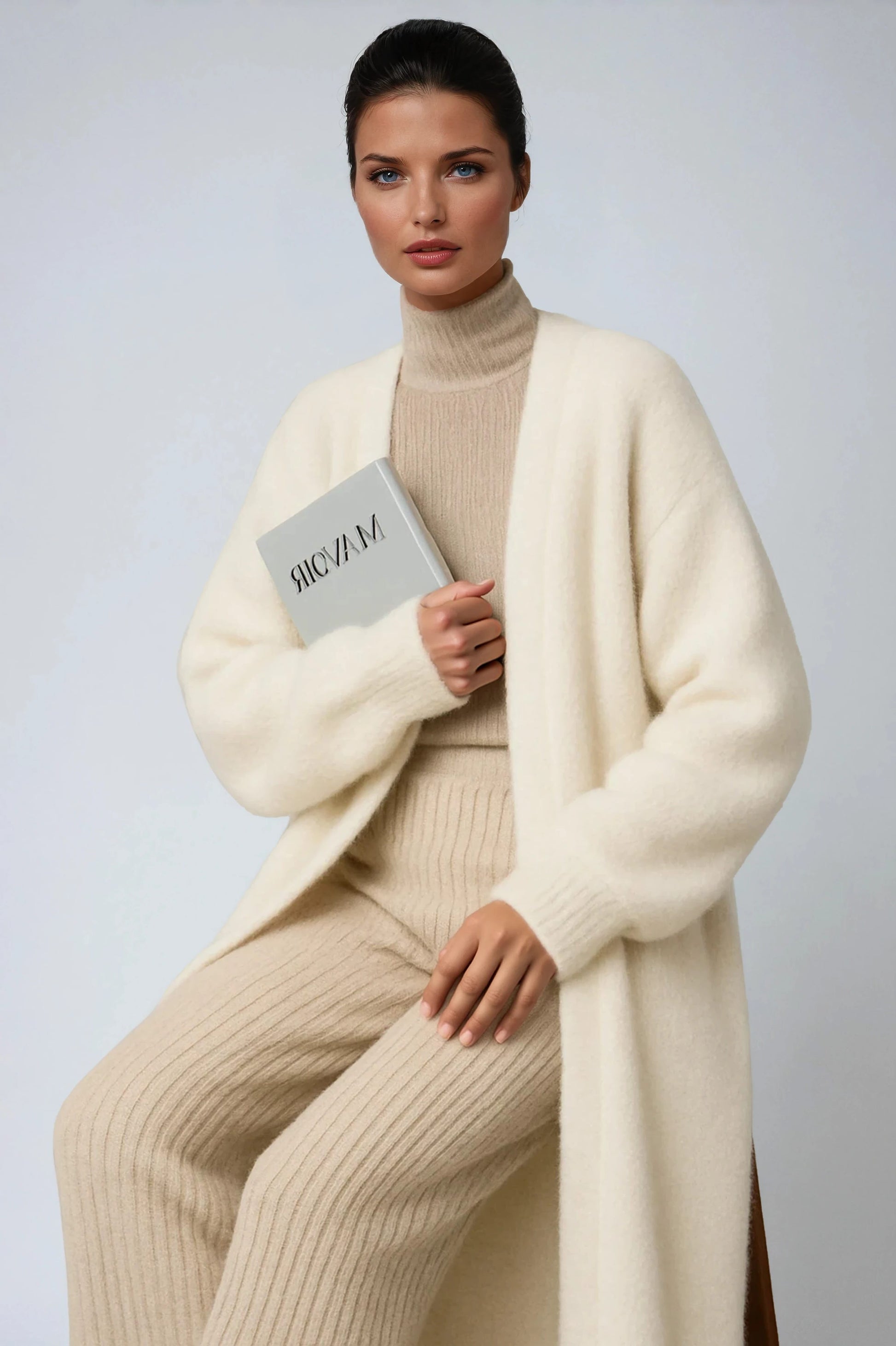 Maxi Cardigan with Open Front for Women - View 2